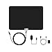 Energup Thin Digital Indoor TV Antenna, 50 Miles Range with 13.4 Feet Coax Cable - Black
