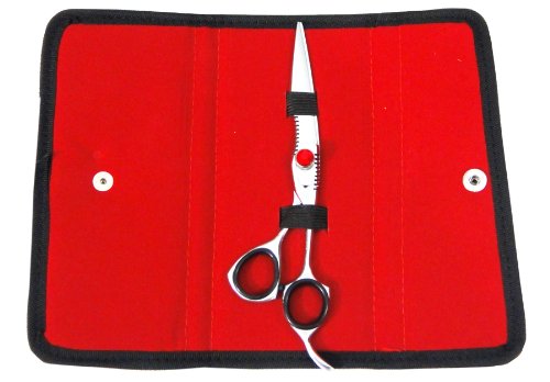 ZZZRT ZD-5567 6" New Polish High Quality J2 Japanese Steel Professional Razor Edge Titanium Hairdressing Scissor Shear With Red Diamonds Screw + FREE Scissor Pouch & Free Scissor Pouch