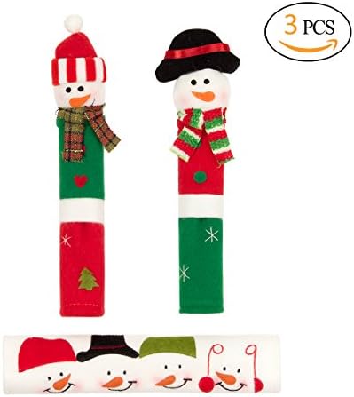 Appliance Handle Covers For Christmas Decorations &amp; Decor-Christmas Snowman Handle Covers for Standard Size Refrigerator,Door etc. (Pack 3) (B)