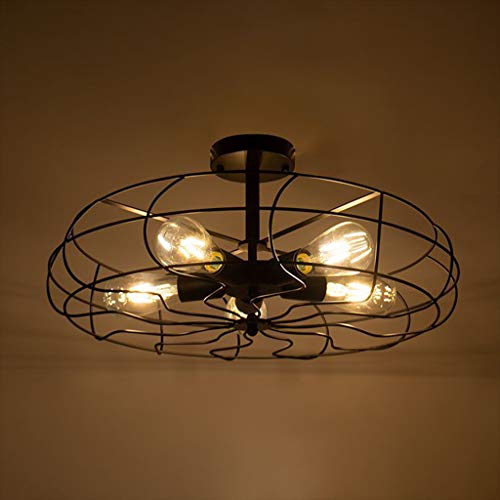 Beyonds Industrial Vintage Chandelier Mounted Metal Ceiling Lamp, 18.1" x 10.2", Modern Chandelier Pendant Light Fixtures for Living Room, Dining Room, Bedroom, Foyer, Hallway, Bar