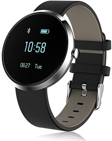 Living Waterproof Bluetooth Smart Watch Sports Blood Pressure Watch V06 Heart Rate Movement Monitor (Black belt+silver dail)