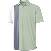 M MAELREG Mens Golf Polo Shirts Short Sleeve Dry Fit Casual Performance Moisture Wicking Color Block Polo Shirts for Men