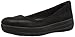 FitFlop Women's F-Sporty Suede Ballerinas Ballet Flat, Black Glimmer, 8 M US