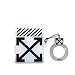 BlossomingLove Compatible with AirPods Case Keychain Full Protective Premium Silicone Cover Fashion Self-Custom Off White Style Skin for AirPods Charging Case (White)