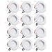 TORCHSTAR 12-Pack 5/6 Inch LED Recessed Downlight, Baffle Trim, Dimmable, 15W (120W Eqv.), CRI 90, UL Listed, 1100lm, 5000K Daylight, Simple Retrofit Installation