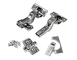 Blum CLIP top BLUMOTION Soft Close Hinges, 110 degree, Self Closing, Frameless, with Mounting Plates (Inset - 8 Pack)