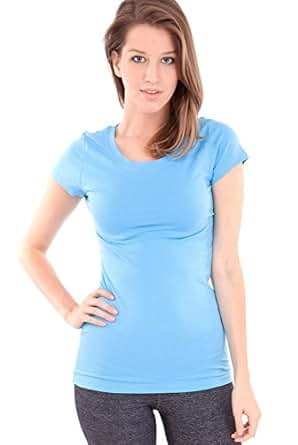 ladies blue short sleeve shirt