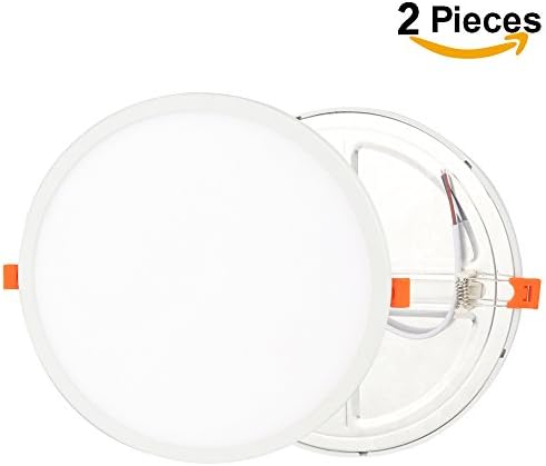 20 Watt LED Panel Light, Round LED Recessed Lighting Fixture Kit, Adjustable Opening 2’’-8.3’’ LED Ceiling Lights LED Downlight for Home Office Commercial Lighting, Warm White 3000K (2 Pack)
