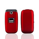 IMAX® Matte Hard Rubberized Skin Case Snap On Protective Cover for LG 450 Cricket,Metro PCS,T-Mobile (Hard Red)
