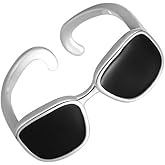 Cute Eyeglasses 925 Sterling Silver Statement Ring for Women Fashion Unique Adjustable Black Enamel Open Wrap Finger Rings Comfort Fit Creative Birthday Holiday Jewelry