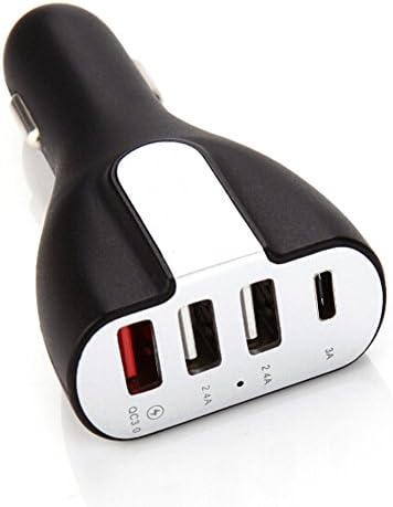 ZNYSMART Car Charger, 50W 4-Port QC 3.0 / USB-C / Dual USB Charging Station For iPhone 6/, Samsung Galaxy S7 S6 Edge Plus, Note 4 / 5, Goggle 5X / 6P, MacBook 12’, LG G5 (4 Port QC 3.0 Type C USB)