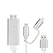 Lightning Micro USB to HDMI Adapter Cable,Hizek 2M Apple Android to HDMI HDTV HD 1080p High Definition Digital Video Cable Adapter with USB Charger Cable for iPhone 7/7Plus/6/6sPlus, Samsung Galaxy S6