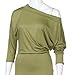 Ankola Dresses, Women Fashion One Off Shoulder Bodycon Long Sleeve Midi Shift Dress Cocktail Party Dress (L, Green)