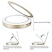 Compact Mirror LED Lighted Makeup Mirror Power Bank, Ring Lights & 3000mAh Portable Charger & 1X/3X Magnified Vanity Mirror for Daily Office Travel Trips Gift, Gold