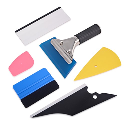 WINJUN 6 in 1 Auto Window Tinting Kits Vinyl Wraps Tool with Felt Edge Squeegee Water Blade Windshield Wiper Plastic Glass Scraper