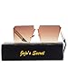 JOJO'S SECRET Oversized Square Sunglasses Metal Frame Flat Top Sunglasses JS009 (Gold/Transparent Red+Gold/Pink, 2.48)