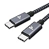 RAMPOW Câble USB C vers USB C 2m, Câble USB C Charge Rapide 60W Power Delivery pour Macbook Pro, iPad Pro 2018, Samsung…