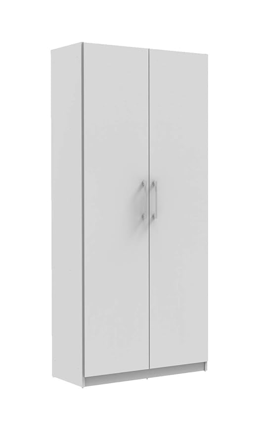 2 Door Cupboard 5 Shelves Wardrobe 1 8m Tall Storage Wooden