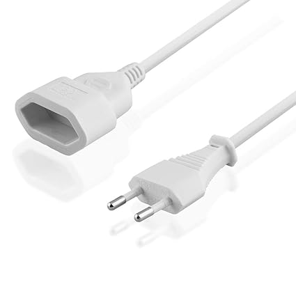BestPlug 5m Strom-Kabel Netz-Kabel Verlängerung / Euro-Stecker männlich auf Euro-Buchse Kupplung weiblich gerade / Weiß