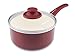 GreenLife Soft Grip Ceramic Non-Stick 3qt Covered Saucepan, Burgundy