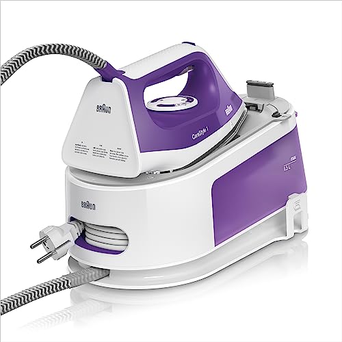 Braun Carestyle1 IS1014VI Ferro Generatore Di Vapore Con 5 Anni Di Assistenza, Carica Continua, Termostato Regolabile, Tanica 1,5L, AUTOSPEGNIMENTO, Colpo vapore 360g/min, Sistema Sicurezza, Viola