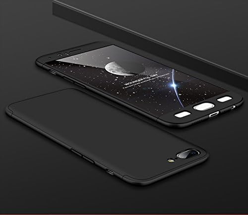 AEETZ Knight Series Double Dip Case [Hard] Hybrid PC [Milk Paint] 360° Full Protection Back Case Cover for One Plus 5 (Black)