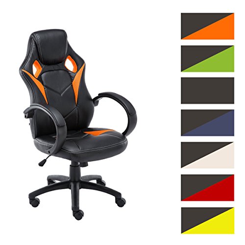 Silla de oficina MAGNUS, asiento de LUJO ajustable en altura con un revestimiento de cuero sintético...