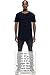 JC DISTRO Mens Hipster Hip Hop Cotton Elong Round Scallop Hemline Tshirt Navy Medium