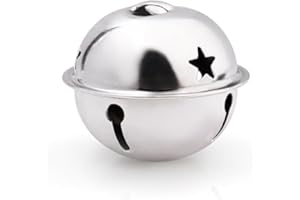 CLLOOTVE Large Craft Bells, 1.6Inch/ 40MM Metal Craft Bells for Home, Christmas Festival, Gifts, Party Wedding Decoration DIY Project, 16Pcs, Silver