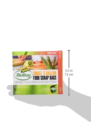 BioBag: Food Waste Certified Compostable, 3 Gallon, 25 ct (3 pack)
