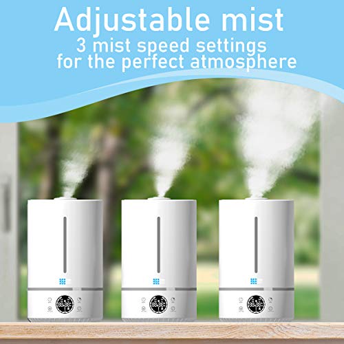 Upgraded 2020 Top-Fill 6L Cool Mist Large Humidifier for Home - 360° Humidifiers for Large Room, Bedroom, Basement - Easy to Clean & Fill - Auto Off, For Whole Home, Quiet for Babies, Kids (White) - Thumbnail 6