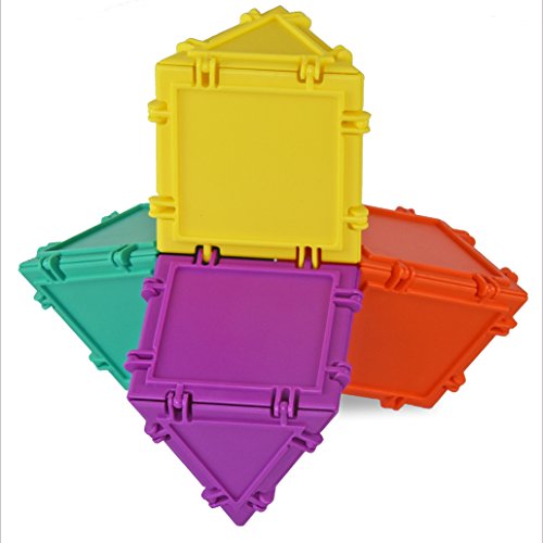 Geometiles 3D Building Set for Learning Math, Includes Online Activity Books,32-pc, Made in USA (Triangle/Rectangle/Square)