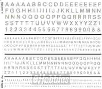 Woodland Scenics Dry Transfer Decals Railroad Gothic Letters White by Woodland Scenics