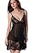 Sexy Lingerie,LOVEDATE Women's Sexy Lace Semi-Sheer Strap Babydoll Nightdress PJ Sleepwear(Medium, Black-2)