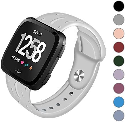 CUZOW for Fitbit Versa Band Women Men, Small Large Soft Flexible Silicone Sport Replacement Bands with Metal Buckle for Fitbit Versa