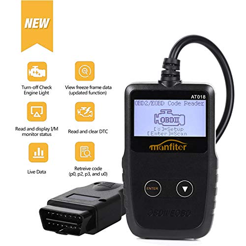 Manfiter [2018 Upgraded OBD2 Scanner Auto Car OBDii 2 Code Reader CAN Diagnostic Scan Handheld Tool Check Engine Light Trouble Codes Vehicle