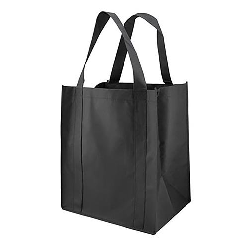 Reinforced Reusable Grocery Tote Bag, Set of 10 - Black