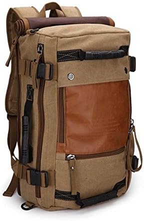 KAKA Travel Backpack,Canvas Duffel Bag for Traveling,Leather