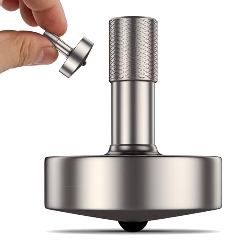 DjuiinoStar Premium Titanium Spinning Top: Lengthened Stem, Easy to Twirl, High Performance (4-7 Minutes), CNC Machined, Great Time Killer, EDC Fidget Toy DST-817