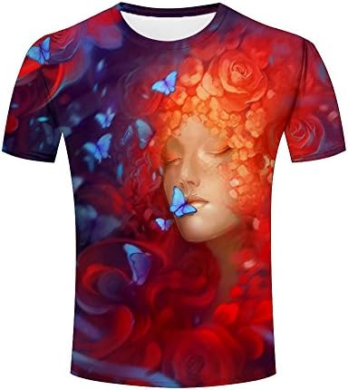 Men 3D Printed Sleeping Beauty / Butterfly Casual Cool O Neck Short Sleeve T-Shirt 3XL
