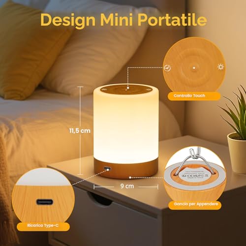 NIWOHOM Set of 2 Bedside Lamps, Adjustable Brightness Abat Jour Bedside Table Lamp with 256 RGB Colors and 5 Modes, Wireless Table Lamp, Kids LED Night Light with Timer for Bedroom
