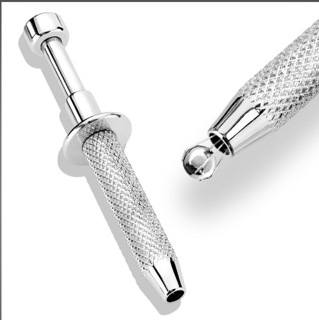 Body Pierecing Ball Grabber, 4 Prongs Bead Grabber Holder, Piercing Ball Grabber Tool for Grab Small Bead Jewelry Making (Silver, Small)