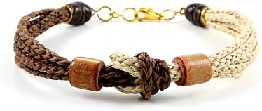 Handmade Buriti Palm Braided Bracelet with Gold Plated Brass Accents