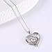 Caperci Diamond Accent Double Heart Pendant Necklace in Sterling Silver and White Cubic Zirconia, 18