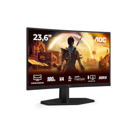 C24G42E 23.6 Zoll Curved, FHD Gaming Monitor, 180Hz, VA Panel, 0.5ms MPRT, Adaptive Sync, HDR10, FreeSync, Lautsprecher,(1920x1080 HDMI 2X 2.0 DP 1x 1.4) Schwarz
