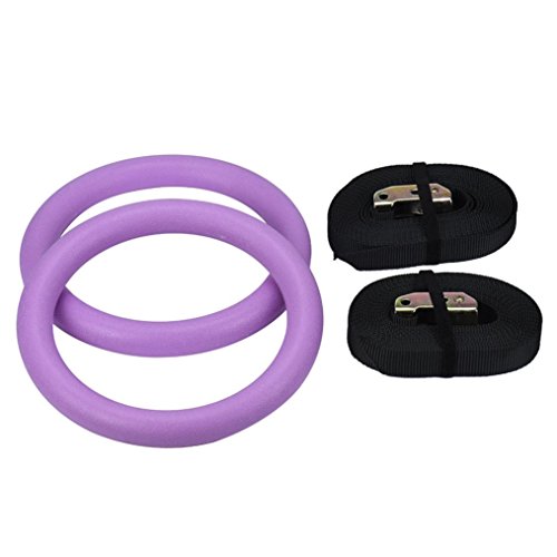 Fitness Gymnastics Rings, Adjustable Fitness Gymnastics Rings Full Body Strength And Crossfit Training (Purple)