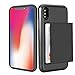 iPhone X Case, Card Slot Holder iPhone X Wallet Case Dual Layer Protective Shell Shock Absorbing Tough Bumper Cover Scratch-proof Hybrid Casing Hard Armor for iPhone X Black …