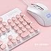 OFNMD Cute Pink Punk Wired Keyboard Mouse Computer Set Home Office Typing Esports Game Backlight Round Key Retro (Color : Girl Pink)thumb 2