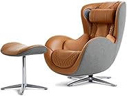 Nouhaus N-0003 Classic Massage Chair with Ottoman. Leather Chair, with Percussive & Shiatsu Chair Massager