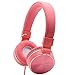 gorsun Headphones, Microphone Volume Control Folding Lightweight Headset Cellphones Tablets Smartphones Laptop Computer （Pink）